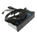 Miniatyrbild 5 av 8: 5,25 tums Media Dashboard 2xUSB3,0 2xUSB2,0 1xTyp C 10 Gbps High Speed ​​Media Frontpanel för PC Desktop Chassi 2U3+2U2+TC