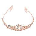 Miniatyrbillede 4 af 8: Brudekrone Rhinestone Elegant Glitrende Bryllupsprinsessekrone til Halloween Rose Gold