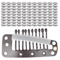 Miniatyrbilde 8 av 8: 100 stk 10 tenner parykkspenne i rustfritt stål DIY hårspenne for hårforlengelseKaffe