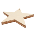 Miniatyrbillede 5 af 8: 8 stk. træstjerne-ornamenter blanke ubehandlede små juletræ hængende dekoration DIY håndværk tilbehør 5 spidset stjerne