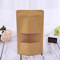 Miniatyrbillede 3 af 7: 50 stk. Stand Up Pouch Bags Kraft Pouches med Tear Notch og Matte Vindue Genlukkelige Zip Lock Fødevareopbevaringsposer