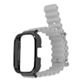 Miniatyrbilde 5 av 8: 2 i 1 erstatningsklokkerem for Redmi Watch 3 Silikon Justerbar Smart Watch-armbånd med beskyttelsesveske Grå