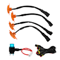 Miniatyrbillede 2 af 8: 4 stk. bilens forreste grill-lampe med 12-LED ravfarvet lys 12V erstatning til Ford Raptor