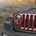 Miniatyrbilde 4 av 5: 18-22 Jeep Wrangler JT Gladiator Frontlys ringer Center Mesh Rim Trim Kit fra Niortuning Tilbehør
