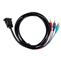 Miniatyrbillede 4 af 5: 1.5M 4.9Ft VGA 15 Pin Han til 3 RGB Han Video Kabel Adapter Sort-B10