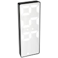 Miniatyrbild 3 av 8: LED-spegelalarmklocka USB elektronisk digital bordsurladdningsbar spegeldekorationstillbehör Rektangulärt svart skal spegel vit lampa