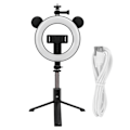Miniatyrbillede 1 af 8: Trådløs Bluetooth Selfie Stick Ring Light Mount Foldbar Tripod Stativ Desktop Selfie Stick