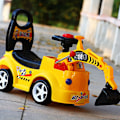 Miniatyrbillede 2 af 5: Børnecykel med 4 hjul, multifunktionel musikcykel, klapvogn til børn fra 1 til 3 år, gul
