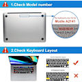 Miniatyrbild 2 av 5: Tangentbordsskydd Kompatibelt för 2019 Macbook Pro 16 Tum Touch Bar (modell A2141), Qwerty Eu-layout, Klar Tpu