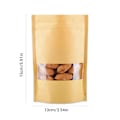 Miniatyrbillede 7 af 7: 50 stk. Stand Up Pouch Bags Kraft Pouches med Tear Notch og Matte Vindue Genlukkelige Zip Lock Fødevareopbevaringsposer