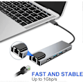 Miniatyrbillede 3 af 5: 5 i 1 USB C Docking Station, Type C til HDMI Adapter RJ45 Ethernet 4K HDMI 100W PD 2 USB 3.0 kompatibel med MacBook Pro / Air og Type C enheder