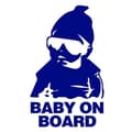 Bildekal - Baby on Board Blå Blå blue