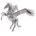 Pikkukuva 1 / 5: 3D Metallitaideveistos Malli Kokoamispaketti - Pegasus
