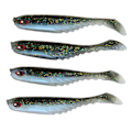 Miniatyrbilde 1 av 8: 4PCS AR48 75mm/3.2g T-hale myk PVC agn dobbelt farger Jigging Wobblers kunstig lokkegullgrønn svart