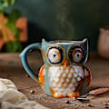 Miniatyrbillede 4 af 4: 2025 Egnet Sød Ugle Kaffekop Kaffe Te Cyan Sød Ugle Morgenkaffe Keramisk Kop (Cyan)