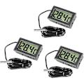 Miniatyrbillede 1 af 4: Inrigorous, 3 x Sort Digitalt Stål Køleskabsfryser Termometer med Temperaturdisplay Monitor