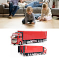Miniatyrbild 6 av 8: Dragbil med containerleksak, hög simulering, plastlegering, containerbilmodell för pojkar, flickor, barn, present, röd