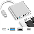 Pikkukuva 3 / 5: Usb-c - Hdmi-sovitin Usb C -latausporttisovitin Usb C -keskitin, hopea