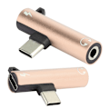 Pikkukuva 4 / 8: 2 kpl 2-in-1 TypeC - 3,5 mm:n ääniaukkoadapteri, latauskaapeli, kuulokemikrofonijakaja (kulta)