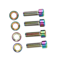 Miniatyrbild 3 av 8: 4 set skivbromsskruv brickor set M6 18mm fast anslutning rostfria lätta Ti legering skivbroms fixeringsskruv set färgglada