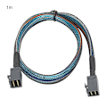 Miniatyrbild 1 av 8: Adapterkabel Datasladd SFF-8643 till SFF8643 H0106 Server Inbyggd Mini SAS HD36P Nylon (1 meter)