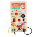 Miniatyrbillede 3 af 8: Travlt Toddler Board med 8 LED-lyskontakter i træ julelyskontakt travl controller board sensorisk legetøj til børn under 1 år