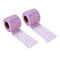 Miniatyrbillede 3 af 8: 2 stk. glitter tylruller med skinnende udseende, nem at bruge, tilstrækkelig mængde, fire farver, netstof tyl til DIY-dekoration, amaranth