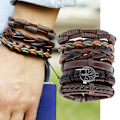 Miniatyrbild 6 av 8: 6-pack flätade rep-armband set DIY flätade legering armband armband kit för dejtingfest