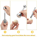 Miniatyrbilde 5 av 5: (B)Gift Cutter Egg Dekorering Sett, Rustfritt Stål Kokte Egg med Skjeer og Beger for Harde og Bløtkokte Egg
