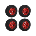 Pikkukuva 8 / 8: 4 kpl 7 mm:n metallivanteen kumirenkaat AXIAL SCX24 1/24 RC-autoon, päivitystarvikkeet, punainen
