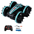 Pikkukuva 1 / 8: RC-tempputyyauto, kaksisuuntainen, pyörivä, 2,4 GHz, vedenpitävä, USB-ladattava, lapsille sopiva amfibio-RC-autolelu, 3,7 V, sininen