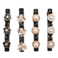 Miniatyrbilde 7 av 8: 4 STK flettet hårklemmer Rhinestone Glitrende Elegant dekorativt hårnål Andnebbklemme for kvinner