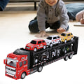 Miniatyrbilde 4 av 6: Transport lastebil leke modell legering avtagbar seks bil barnetransport lastebil simuleringsmodell gave Rød Red