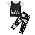 Miniatyrbild 7 av 8: Fashion Baby Bomullskläder Outfits Småbarn Andningsbar Bomullsshorts Panda Mönster ByxorSvart 90cm