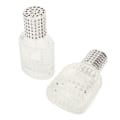 Miniatyrbillede 7 af 8: 2 stk parfume sprayflaske tyk glasriste mønster gennemsigtig genopfyldelig tom flaske 30 ml