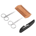 Miniatyrbillede 7 af 8: 4-i-1 Mænds Skæg Formning Styling Kits Skæg Kam Mustache Saks Foldbar Trimning Kam