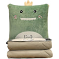 Miniatyrbillede 1 af 5: Tæppe og Puder 2 i 1 Vaskbart Sofa Kast Plaid Quilt Boutis til Sofa/Skrivebord/Dinosaur Stol