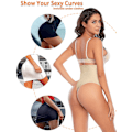 Miniatyrbillede 4 af 5: Sømløs Tummy Control Thong Shapewear til kvinder S abrikos
