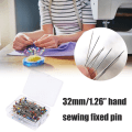 Miniatyrbilde 7 av 7: Fargerike glasskulehode-synåler - 100 stykker, 3,2 cm - Perfekt for DIY-dekorasjon og håndverk