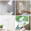 Miniatyrbillede 4 af 5: Læselampe, genopladelig læselampe med 3 lysstyrkeniveauer, berøringskontrol, 5500-6000k justerbar halsklemme læseboglampe, clip-on lampe