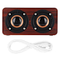 Miniatyrbild 4 av 8: Trä Bluetooth -högtalare Retro trådlös subwoofer AUX stereohögtalare för hemmets surfplatta Brun träkornfärg