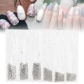 Miniatyrbillede 5 af 8: 4 farver Nail Art dekorationer 0,5 mm-3,0 mm stålkugle manicure tilbehør Sølvgrå
