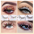 Miniatyrbild 4 av 8: 7D Paljetter Falska Ögonfransar Peach Hjärta Glitter Ögonfransar Förlängning Curler Fransar Makeup Fest Bröllop