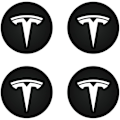 Miniatyrbilde 1 av 3: Tesla Model Y Model 3 Navkapsenterdeksel (4 stk) - Hvit/Matt Svart