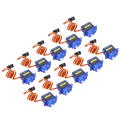 Miniatyrbillede 4 af 8: 10 stk servomotor med fast vinge Flymodel Fjernbetjening DIY Server Driver Modul SG90