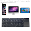Miniatyrbilde 5 av 5: Mini tri-fold trådløst bluetooth-tastatur for IOS Android Hvit