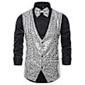 Miniatyrbilde 4 av 5: Stilig Sequin Casual Vest for Men S Silver