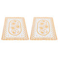 Miniatyrbillede 4 af 8: 2 STK 30cmx45cm PVC Bordmåtte Guld Dækkeservietter Cup Coaster Pad Køkken BryllupsdekorationStyle 1