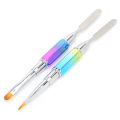 Miniatyrbillede 5 af 8: 2 stk DualEnded UV Gel Brush Picker Rustfrit stål bærbare neglebørster Manicure Tool