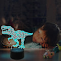Miniatyrbild 2 av 5: Dinosaurie Sänglampa Barn 3D 4 Mönster 16 Färger Variabel Dimning Gåva